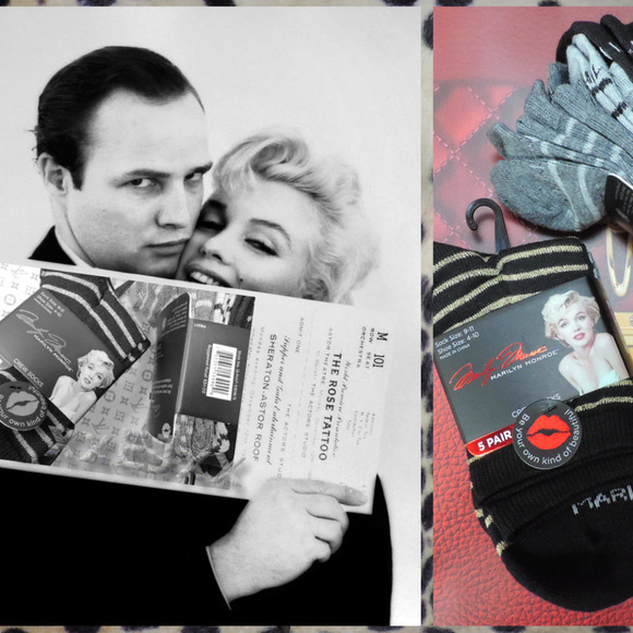 💗 Marilyn Monroe Crew Socks 5 Pair - Picture 1 of 9